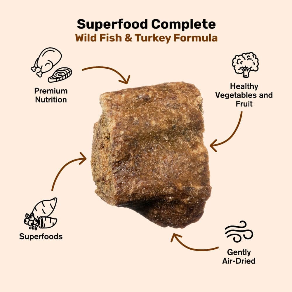 BADLANDS RANCH Air-Dried Fish & Turkey Dog Food, 87% Meat, 24 oz