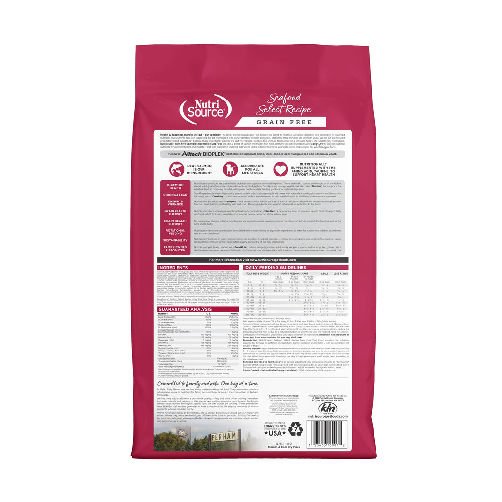 NutriSource Grain Free Dry Dog Food, Seafood Select, 4lb