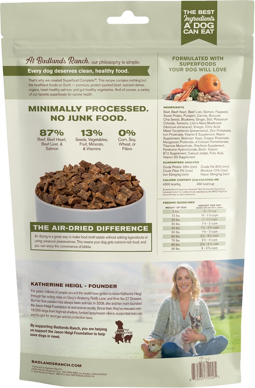 BADLANDS RANCH Air-Dried Fish & Turkey Dog Food, 87% Meat, 24 oz