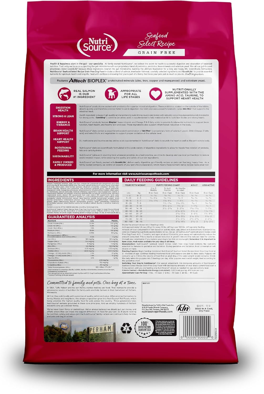 NutriSource Grain Free Dry Dog Food, Seafood Select, 4lb