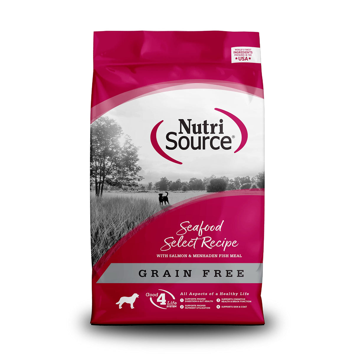 NutriSource Grain Free Dry Dog Food, Seafood Select, 4lb