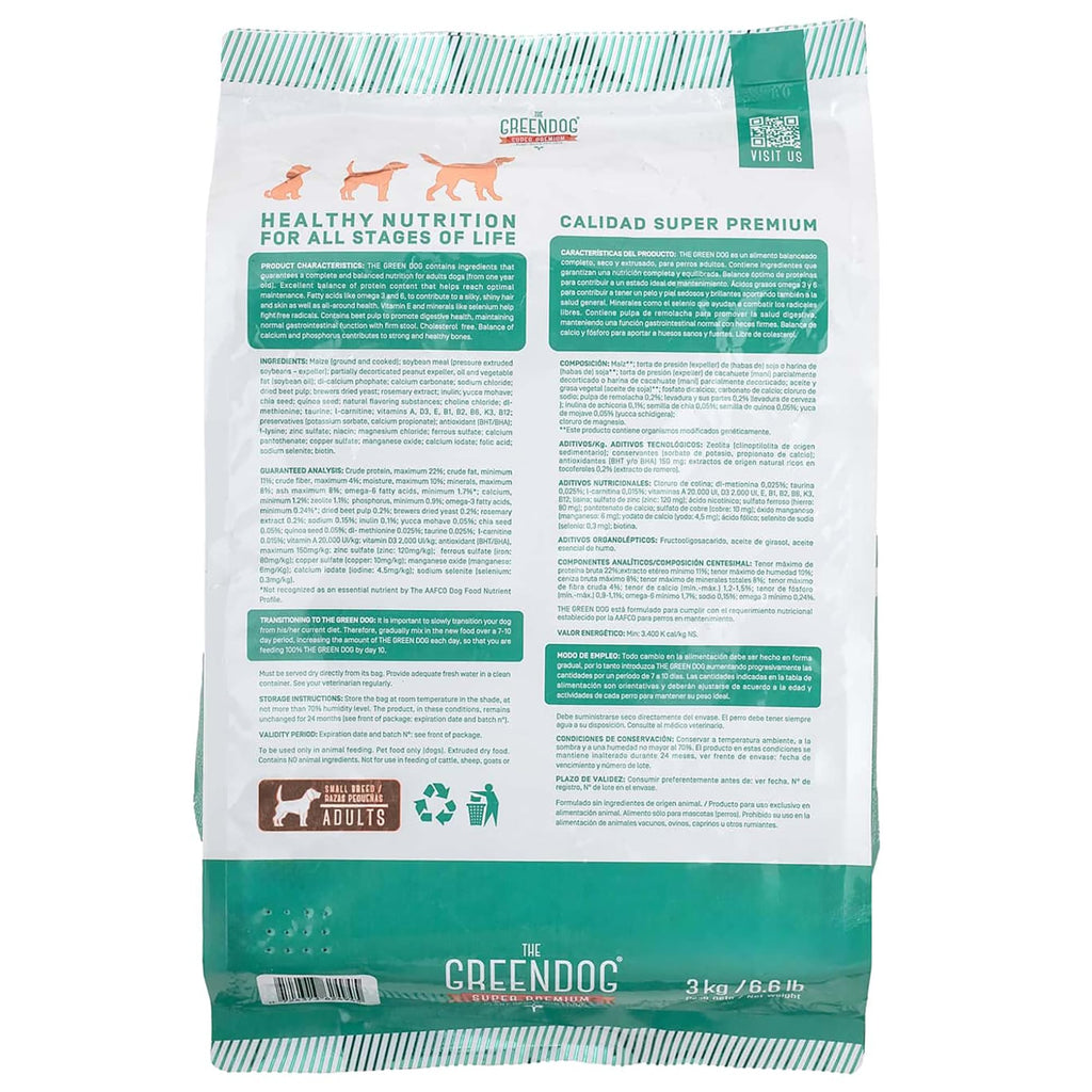 Super Premium - Adult Small Bite - 16.5 Lb Bag Dog Food - Plant Based Protein, Vegan Dry Pet Kibble, Gluten Free, Complete Nutrition