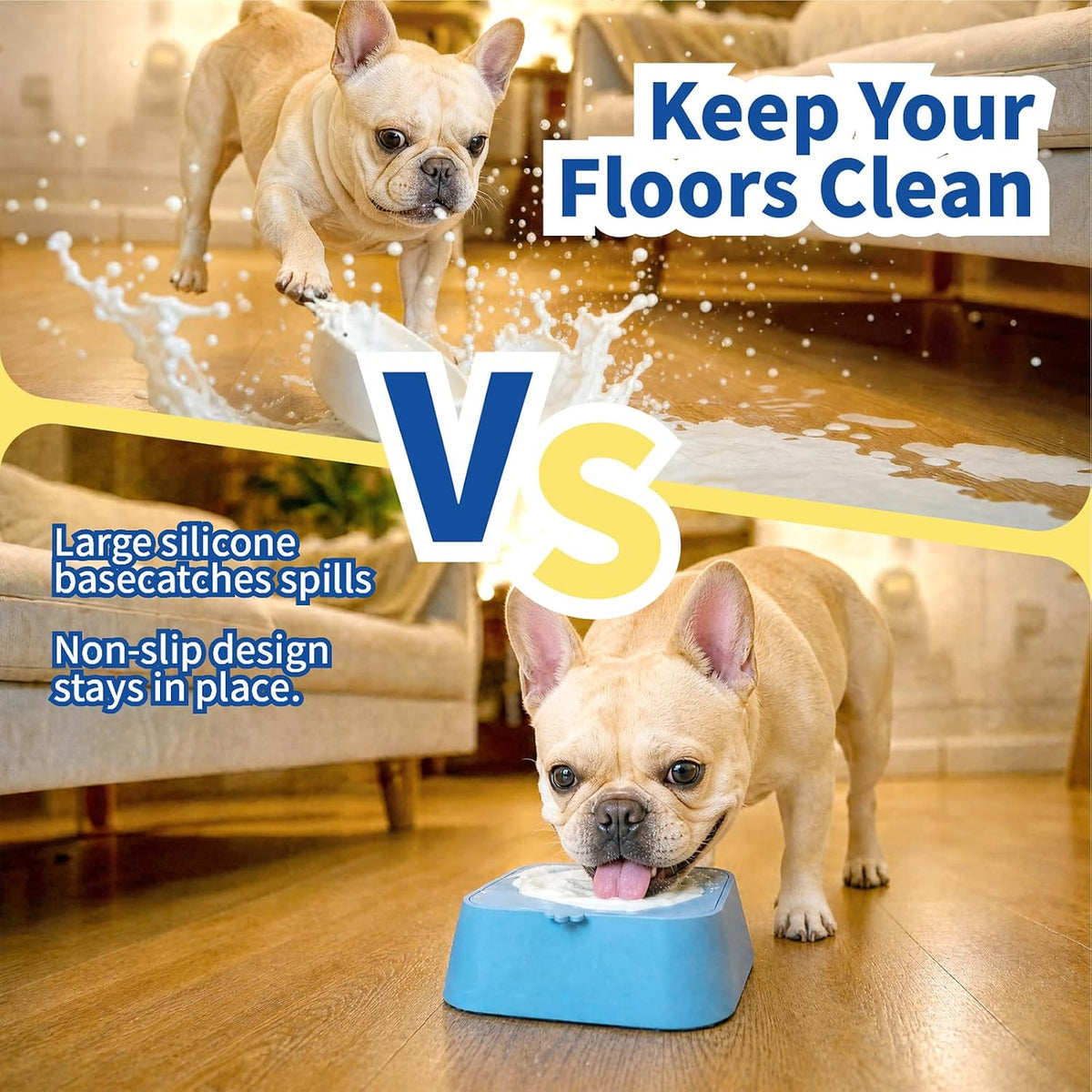 Slow Feeder Dog Bowls with Rolling Ball, Interactive Puzzle Foods for Medium & Large Dogs Bowl that Fast Eaters Non-Slip Pet Bowl
