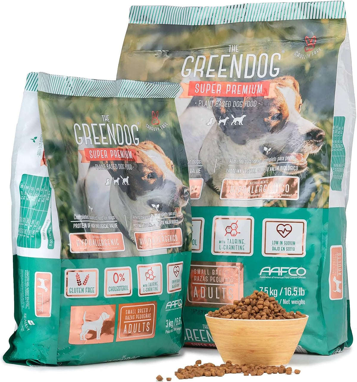 Super Premium - Adult Small Bite - 16.5 Lb Bag Dog Food - Plant Based Protein, Vegan Dry Pet Kibble, Gluten Free, Complete Nutrition